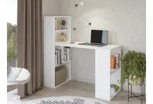 WHITBY białe biurko z półkami